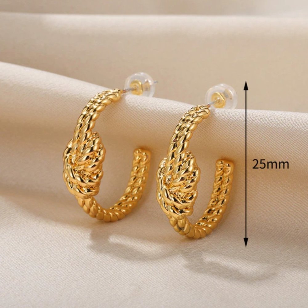 Zara minimalist  hoop knot earrings
